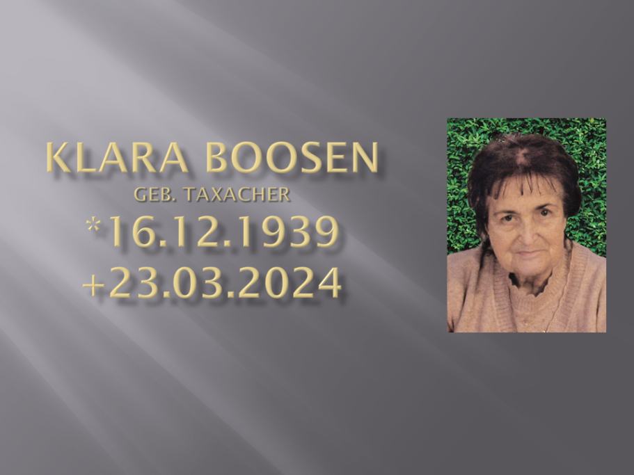 Trauerseite Klara Boosen